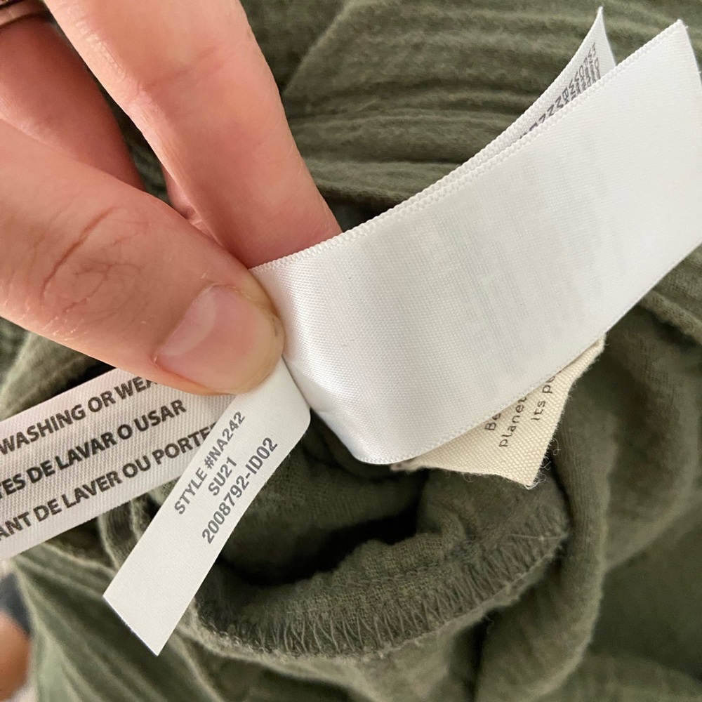 Madewell Olive Green Button-Up Romper - Picture 4 of 7